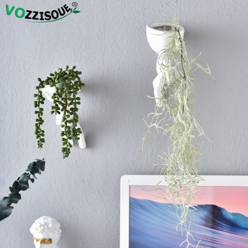 HOT Tree Man Flower Pot Planters for Plants Nordic Plant Pot Wall Modern Pot Plant Wall Pots Wall Flowerpot Cute White Planter - Executive-Skincare