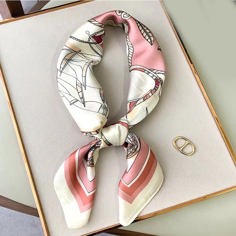 70*70cm Square Silk Satin Hair Scarf Women Small Shawl Fashion Kerchief Neck Female Headband bandanna Lady foulard muffler girl - Executive-Skincare