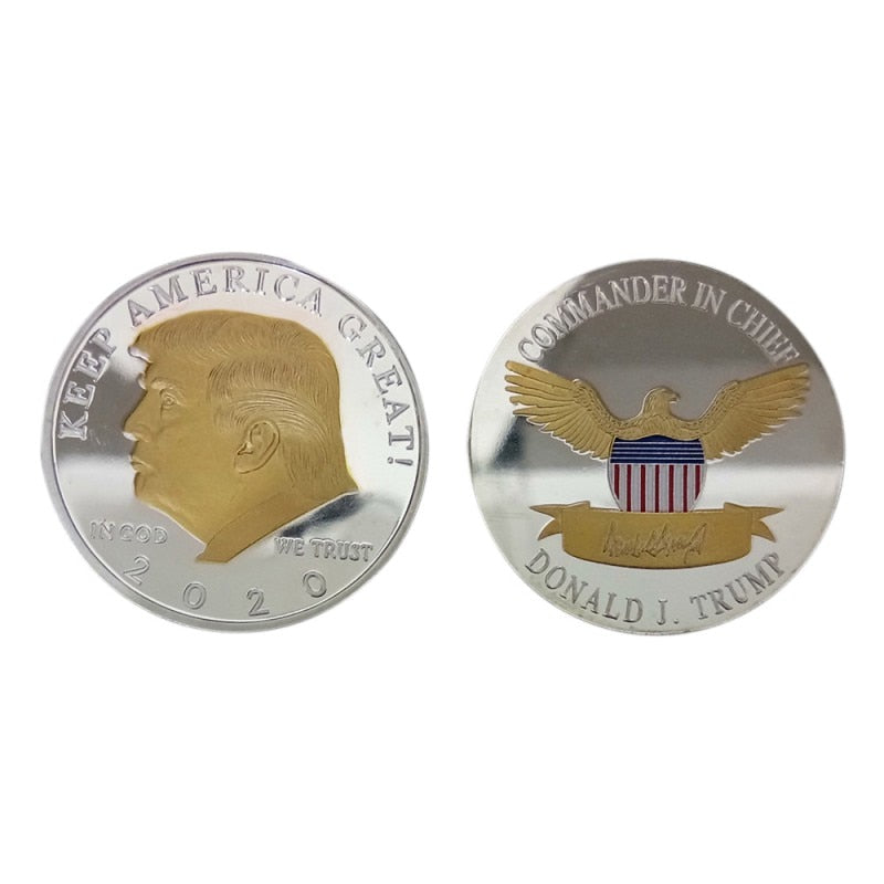 1PCS Gold Sliver US Donald Trump Commemorative Coin &quot;Second Presidential Term 2021-2025 IN GOD WE TRUST&quot; - Executive-Skincare