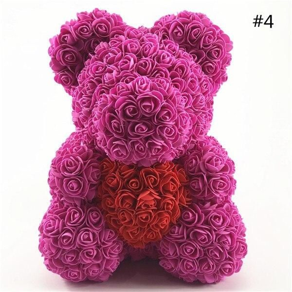 40cm rose teddy bear flower artificial handmade eternal rose bear valentine&#39;s day anniversary bridal baptism wedding mother&#39;s da - Executive-Skincare