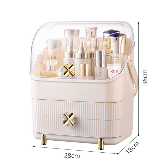 Fashion Big Capacity Cosmetic Storage Box Waterproof Dustproof Bathroom Desktop Beauty Makeup Organizer Skin Care Storage Drawer - Executive-Skincare