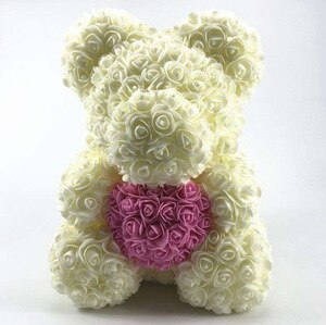 25/40CM Teddy Rose Bear Artificial Flowers Rose Bear for Women Valentines Day Wedding Birthday Christmas Gift Box Home Decor - Executive-Skincare