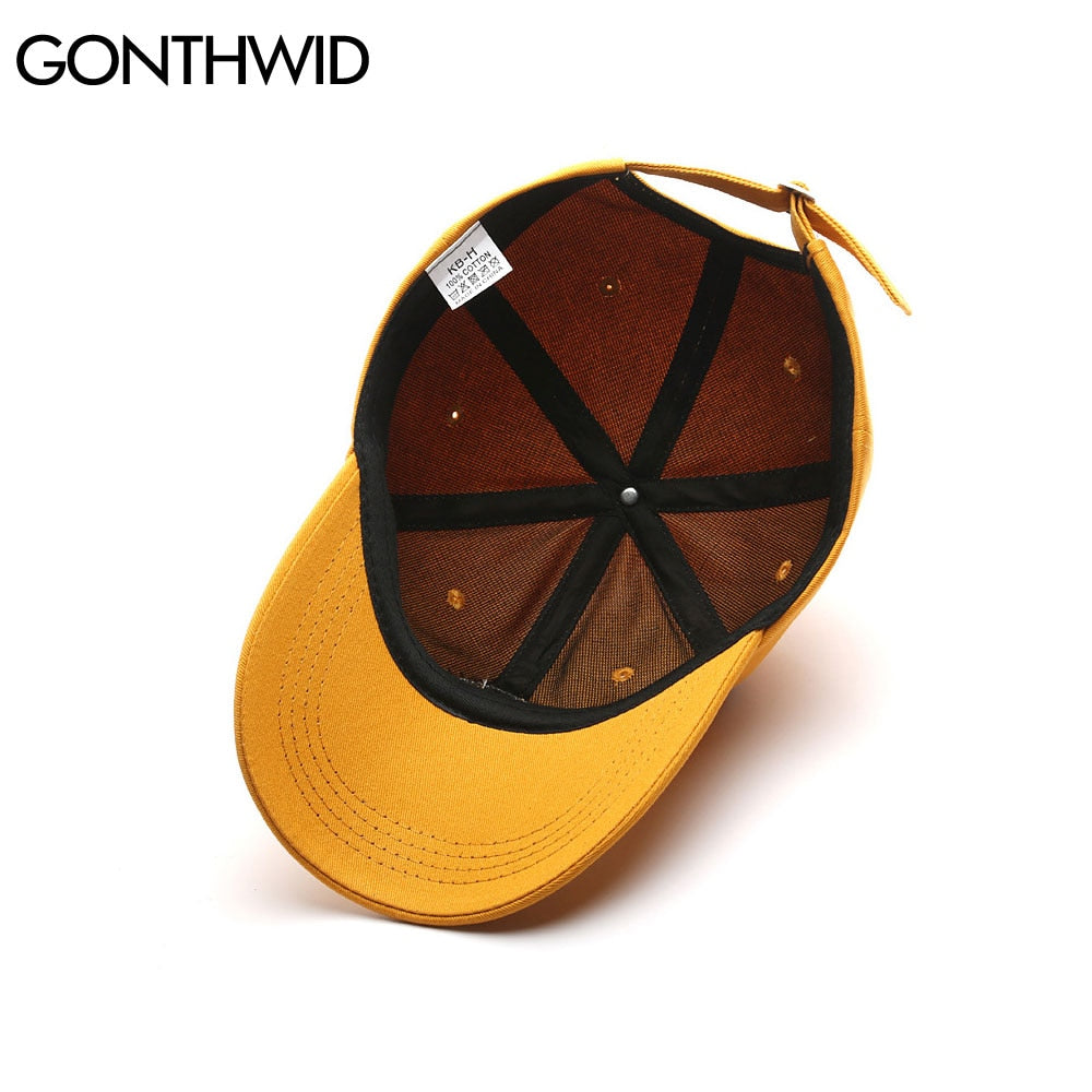 GONTHWID Embroidery Smile Face Adjustable Baseball Caps Hip Hop Harajuku Casual Bboy Snapback Hats Mens Women Visor Sun Hat - Executive-Skincare