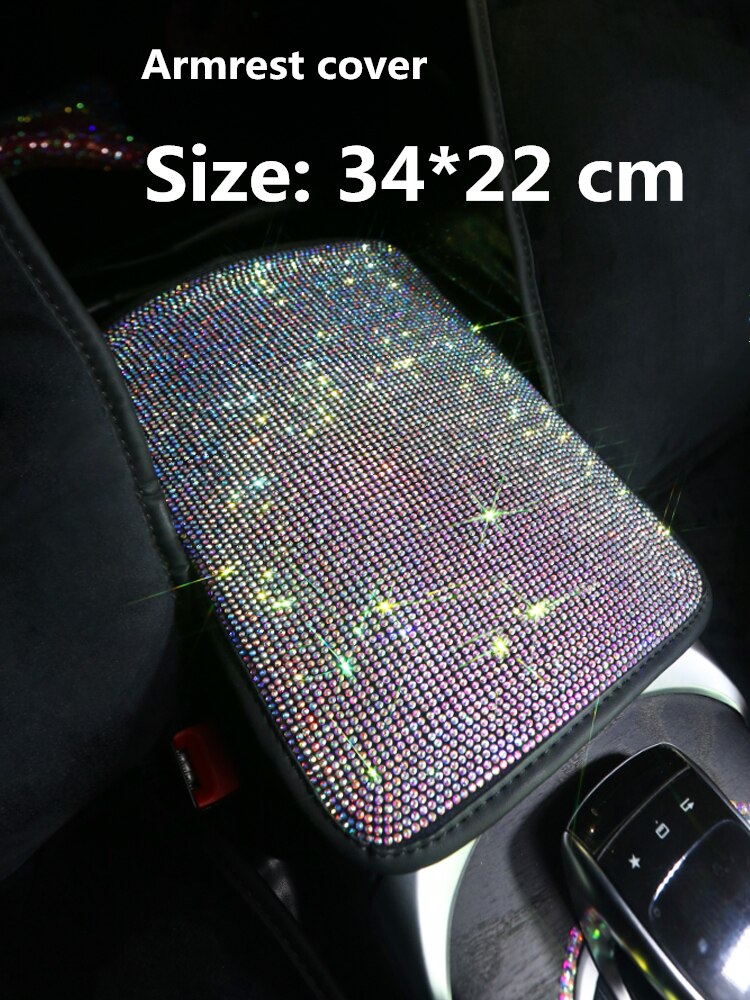 Car Bling Accessories for Woman Interior Set Styling Rhinestone Headrest Pillows Back Support Seat Cushion Pain Relief Sparkly - Executive-Skincare