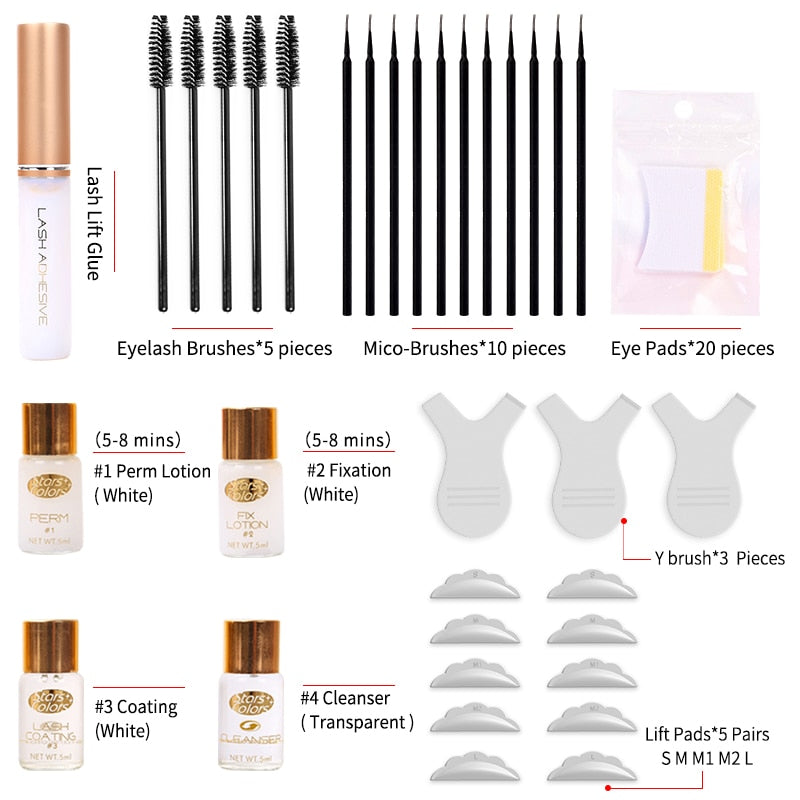 Drop shipping Fast Perm Mini Eyelash Kit Lashes lift Cilia Make Up Perming Lifting Growth Treatments Brushes Pads Beauty Tools - Executive-Skincare