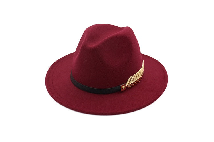 Ladies Wool Fedora Warm Jazz Hat Chapeau Femme feutre Panaman cap Felt Women Fedora Hats with Pearls Belt Vintage Trilby Caps - Executive-Skincare