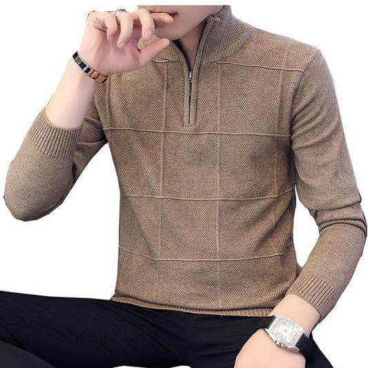 2020 Men&#39;s Sweaters Autumn Winter Warm Cashmere Wool Zipper Pullover Sweaters Man Casual Knitwear Plus Size M-XXXL - Executive-Skincare