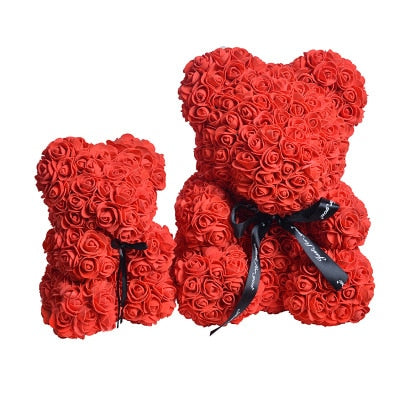 Teddy Bear of Roses Valentine&#39;s Day Present Birthday Gift DIY Handmade Scrapbooking Wedding Home Decoration Foam Mould Wholesale - Executive-Skincare