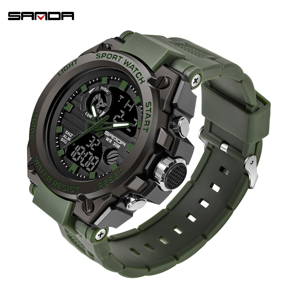 SANDA Sports Men&#39;s Watches Luxury Military Quartz Electronic Watches Shockproof Waterproof Digital Wristwatch Relogio Masculino - Executive-Skincare