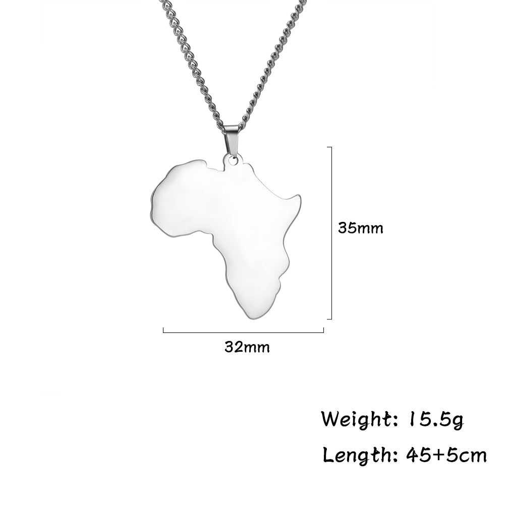 MyShape African Map Pendant Necklaces For Women Men Gold Color South Africa Stainless Steel Necklace Choker African Jewelry Gift - Executive-Skincare