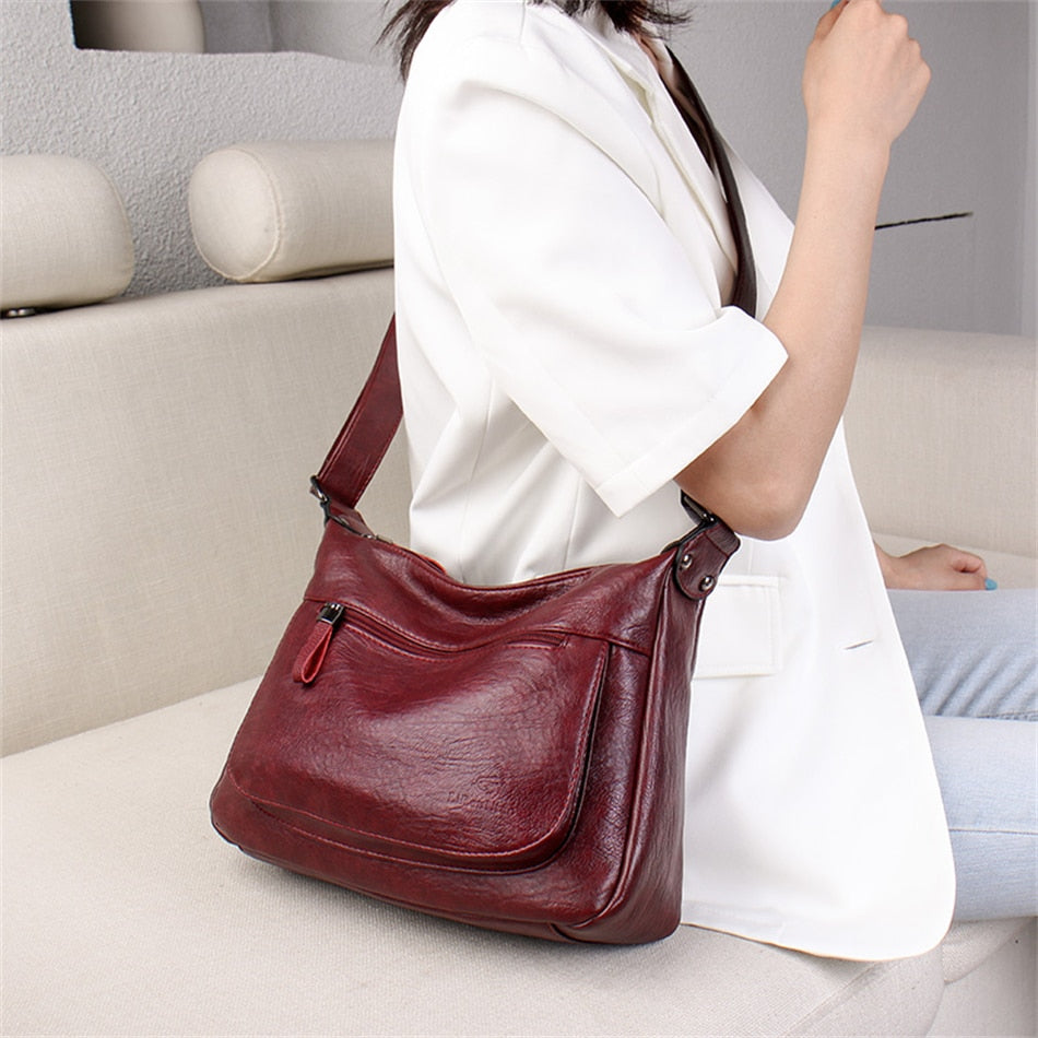 High Quality Leather Tote for Ladies Luxury Casual Women Designer Shoulder Crossbody Sac Female Worker Bolsas Handbags and Purse - Executive-Skincare