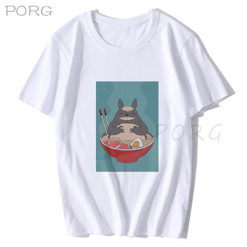 NEIGHBOR&#39;S RAMEN Totoro Kawaii Japanese Anime Shirt Men Anime Spirit Away T Shirt Men/Women Cartoon Summer T-Shirt Droshipping - Executive-Skincare