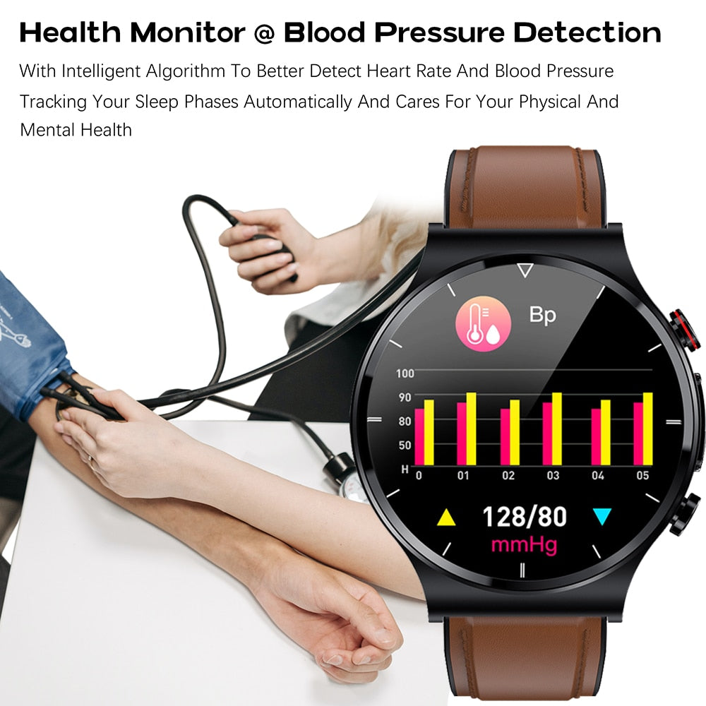 SACOSDING Smart Watch Men 360*360 HD Full Touch Screen Fitness Tracker Smart Watch Men ECG+PPG Heart Rate Monitor Blood Pressure - Executive-Skincare