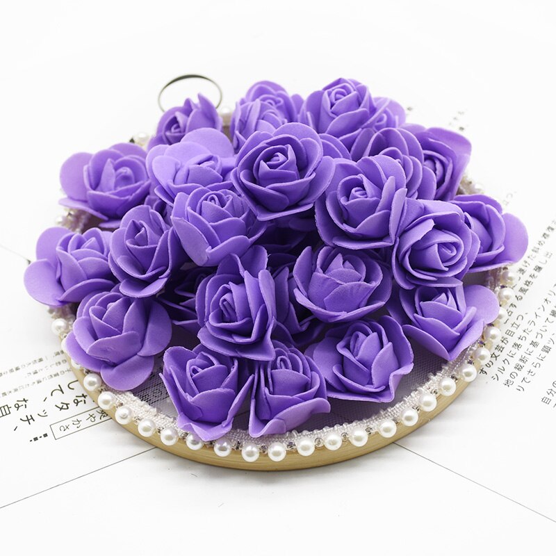 200 Pieces Artificial Flowers 3CM PE Teddy of Bear Roses Head Wedding Decorative Fake for Scrapbooking Valentine&#39;s Day Gifts - Executive-Skincare