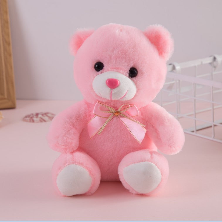 22cm Heart Teddy Bear Stuffed Animals Plush Toy Cute Teddy Dolls for Baby Gift Christmas Kids Soft I Love You Bears with Bowknot - Executive-Skincare