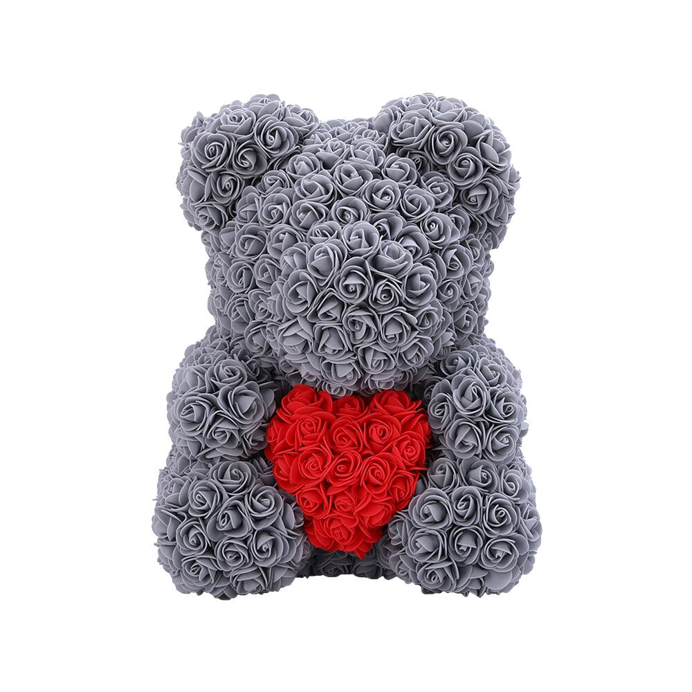 Dropshipping 40cm Rose Bears Artificial Handmade Rose Heart Teddy Bear Valentine Wedding Mothers Day Gift for Women Wholesale - Executive-Skincare