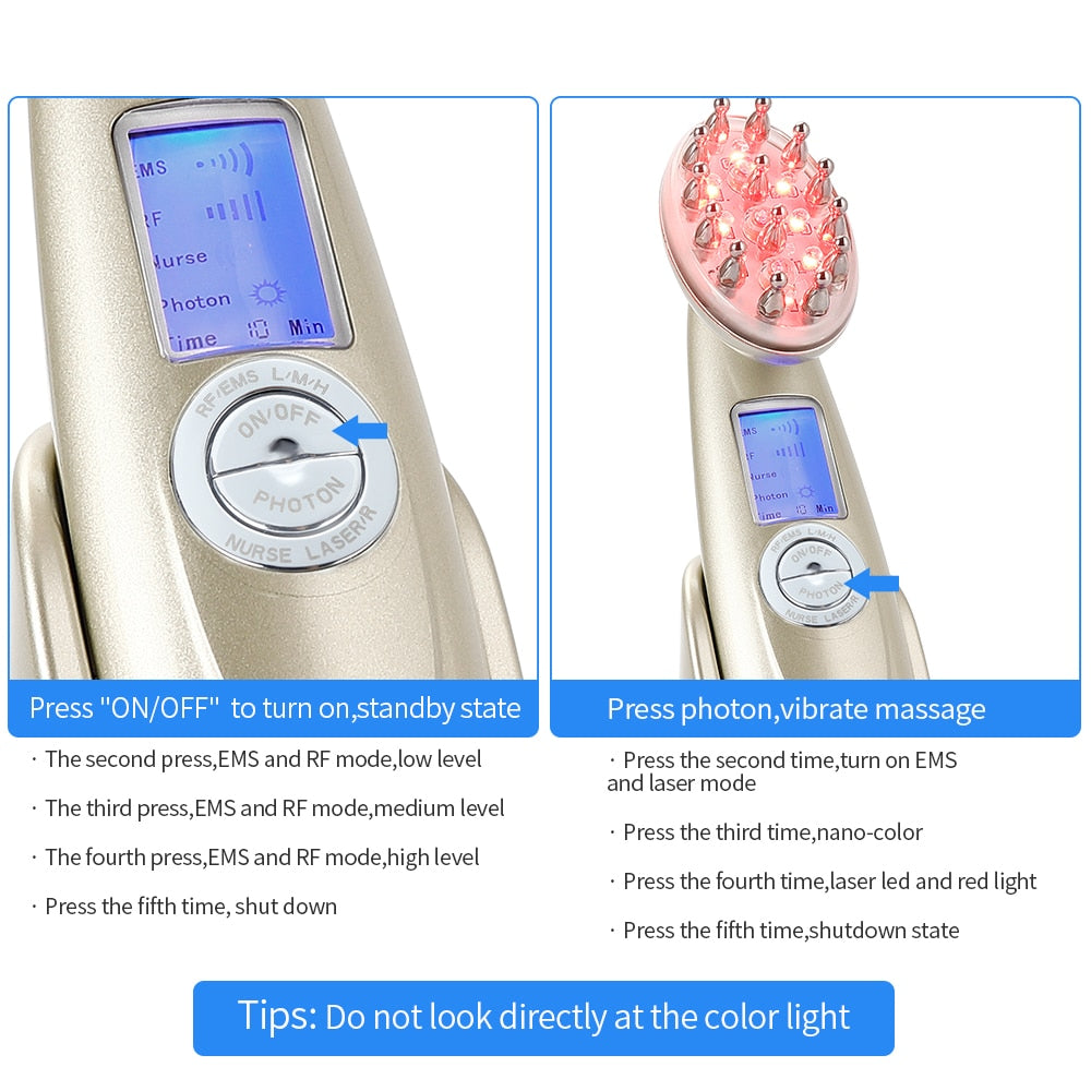 Infrared Laser Hair Growth Massage Comb Anti Hair Loss Treatment Device Red Light EMS Vibration Massage Electric Hair Care Brush