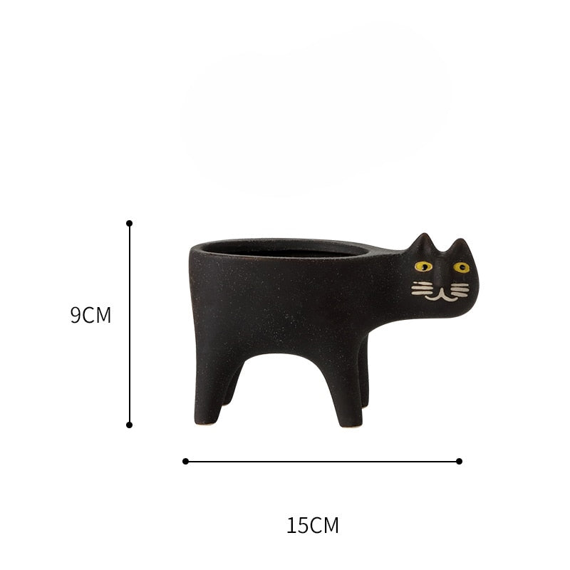 Cartoons Cat Flowerpot Animal Ceramic Flowerpot Cute Vase Cactus Succulent Plants Potted  Flower Arrangement Home Decoration - Executive-Skincare