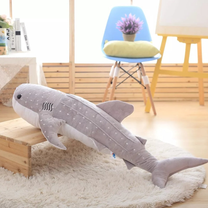 150cm Large Size Soft Shark Plush Toy Big Creative Blue Whale Stuffed Soft Shark Sea Fish Plush Pillow Lovely Children Baby Do - Executive-Skincare