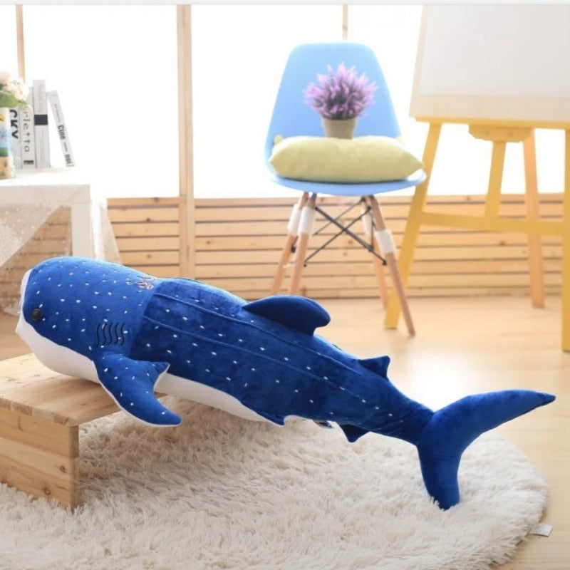 150cm Large Size Soft Shark Plush Toy Big Creative Blue Whale Stuffed Soft Shark Sea Fish Plush Pillow Lovely Children Baby Do - Executive-Skincare