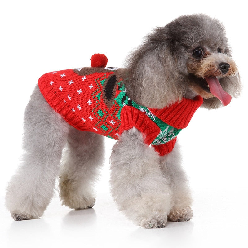 Knit Dog Clothes Christmas Sweater Santa Claus Cartoon Puppy Cat Sweater Coat Warm Pet Jackets Winter Jacket Pet Costume 35 - Executive-Skincare