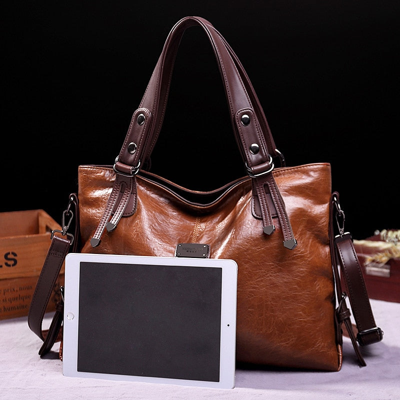 2021 New Fashion Casual Tote Bag Women Handbags Soft Leather Shoulder Bags Vintage Big Capacity Crossbody Hand Bag For Ladies - Executive-Skincare