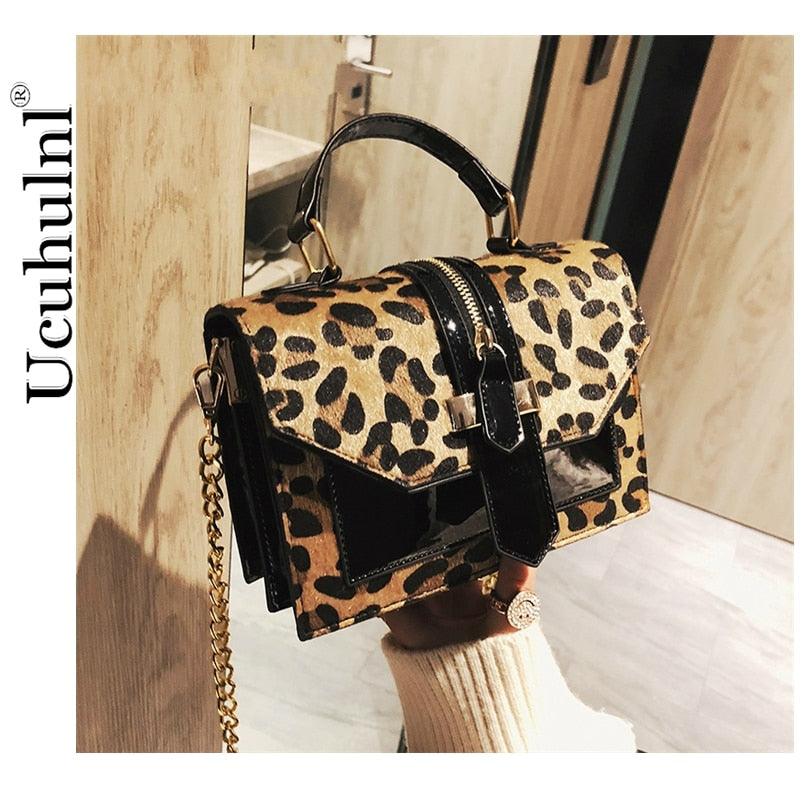 Leopard Print Small Flap Bags Women Bag Over Shoulder Luxury Handbags Women Bags Designer Lady Leather Plush Messenger Bag - Executive-Skincare