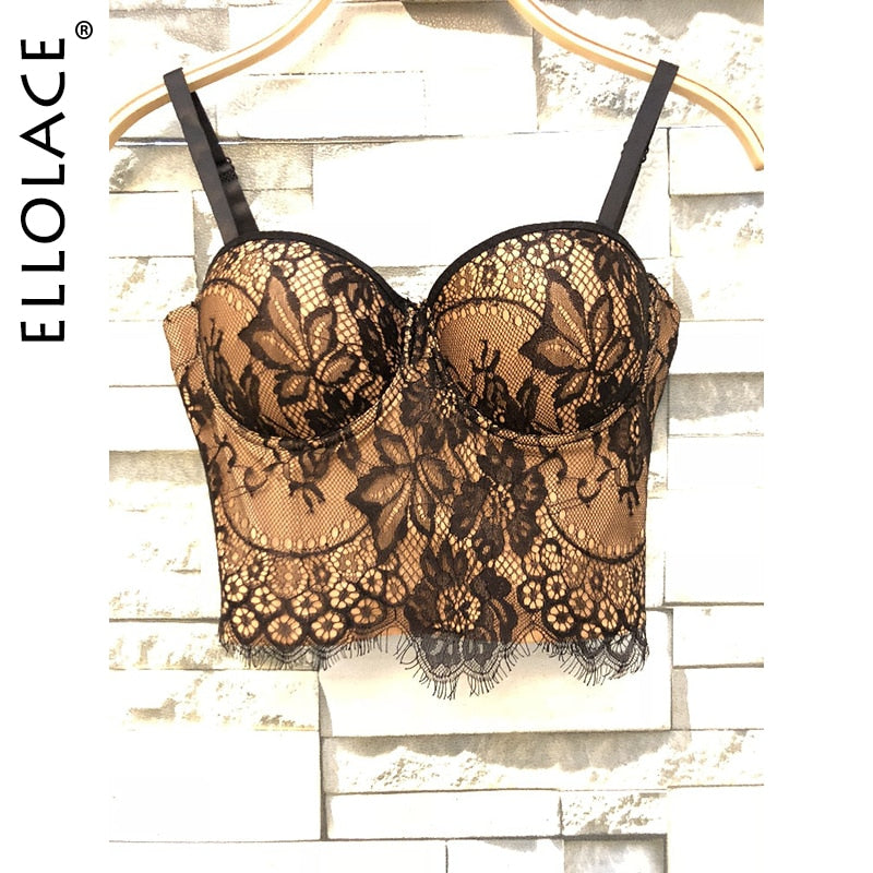 Ellolace Lace Corset Top Sexy Lingerie Bustier Underbust Corset Floral Bra Lace Corset Patry Bustier Top Sexy Bodice Wholesale - Executive Quality Store