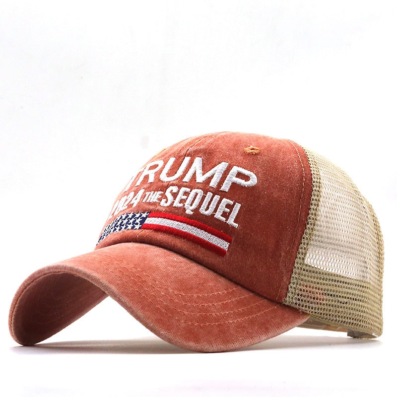 Hot Trump 2024 American Presidential Hat Make America Great Again Hat Donald Trump Republican Hat Cap MAGA Embroidered Mesh Cap - Executive-Skincare