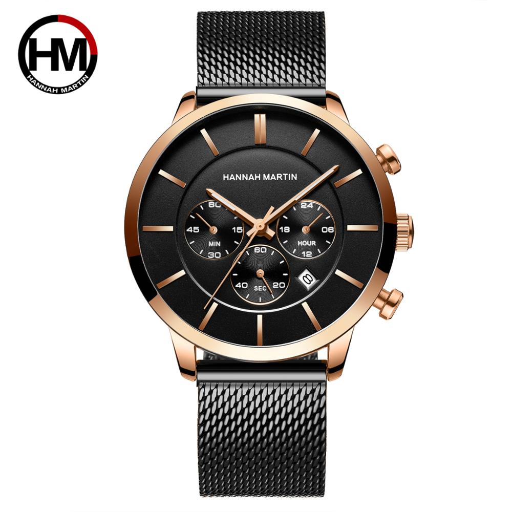 Luxury Fashion Mens Wristwatches Waterproof Male Multi-function Calendar Japanese Movement Quartz Stainless Steel Business Watch - Executive-Skincare