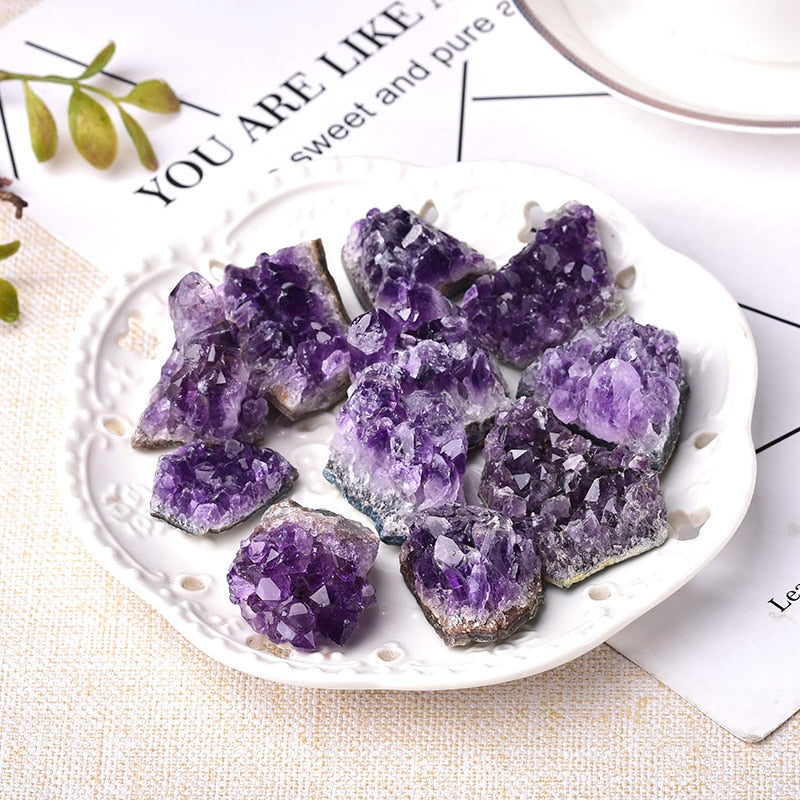 1PC Natural Amethyst Crystal Cluster Quartz Raw Crystals Healing Stone Decoration Ornament Purple Feng Shui Stone Ore Mineral - Executive-Skincare