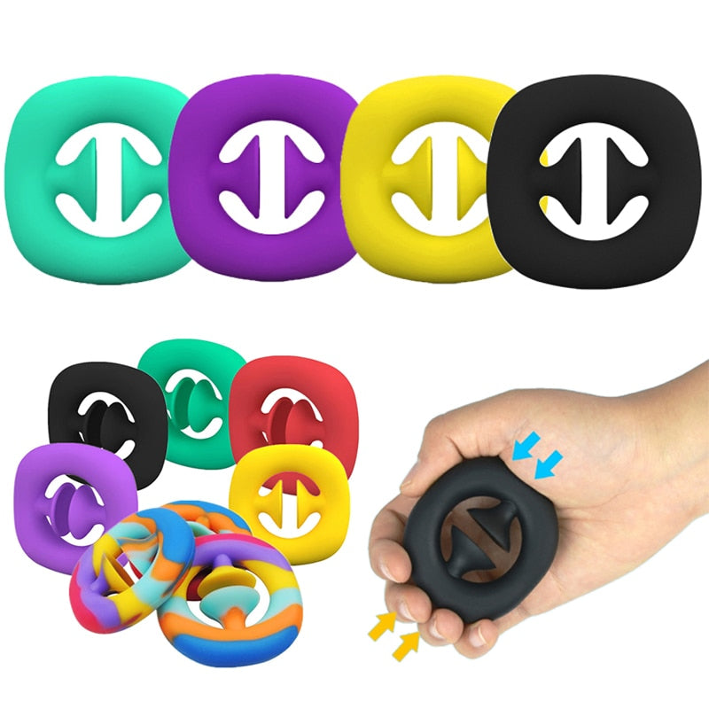 Adult Child Simple Dimple Stress Toys Decompression Pop Hand Grips Anti Stress Finger Hand Grip Stress Reliever Fidget Toy - Executive-Skincare