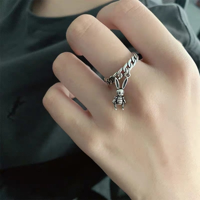 INS Retro Smile Face Ring Female Smile Ring Student Open Finger Adjustable Rings Personality Jewelry - Executive-Skincare