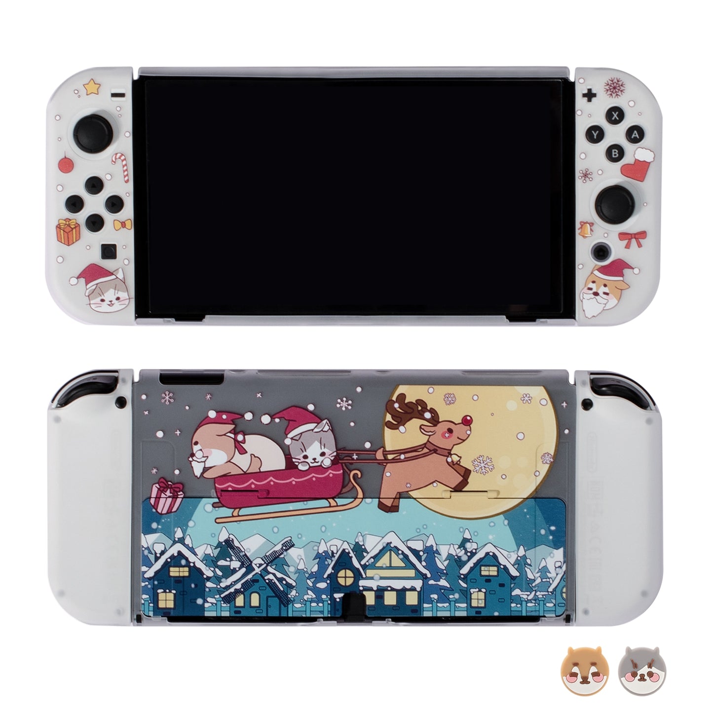 pawdiary switch oled case switch oled case matter finish oden kanto cooking nintendo switch oled tpu case cat dog - Executive-Skincare