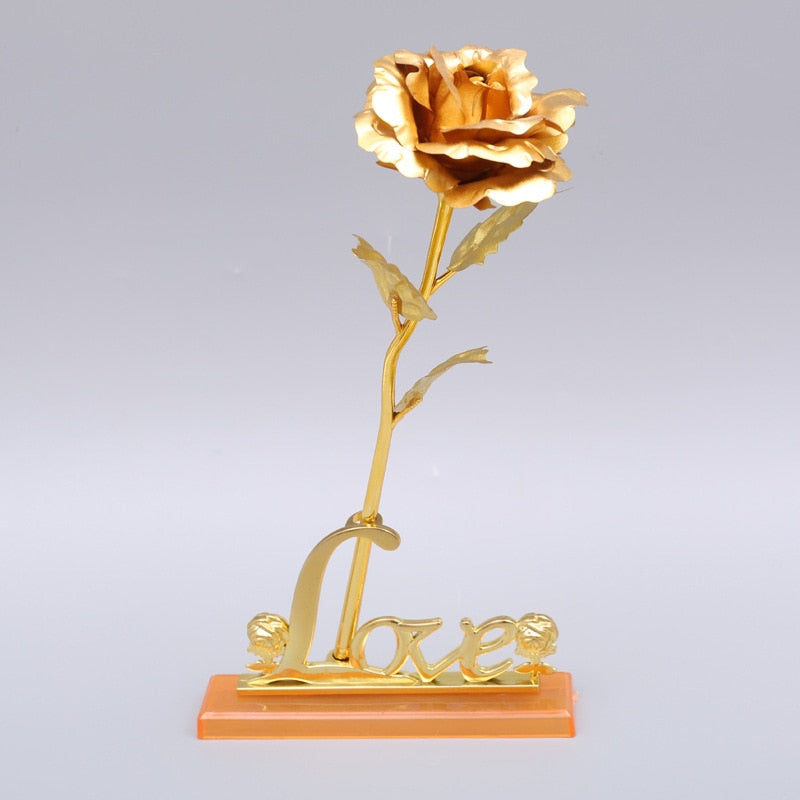 YO CHO 24K Plated Gold Rose Artificial Flower 24K Foil Rose Galaxy Box Birthday Valentine Mother&#39;s Day Christmas Creative Gift - Executive-Skincare