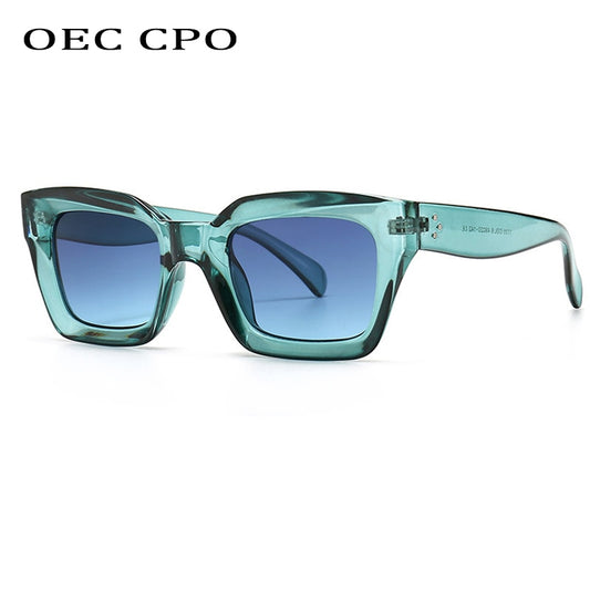 Cool Colorful Square Sunglasses Women Men New Brand Design Vintage Sun Glasses For Women Unique Flat Top Eyewear Shades UV400 - Executive-Skincare