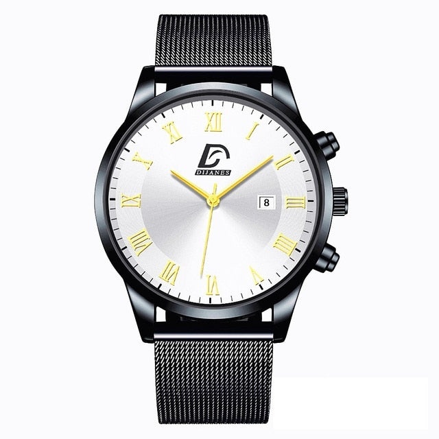 2022 Luxury Fashion Mens Minimalist Watches Luxury Stainless Steel Mesh Belt Quartz Watch Men Business Casual Clock reloj hombre - Executive-Skincare