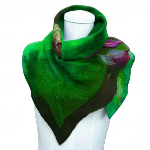 Fashion Women Vintage Floral Leaf Print Scarf Elegant Winter Warm Soft Faux Wool Scarve Wrap Beach Shawl Bandana Muffler Foulard - Executive-Skincare