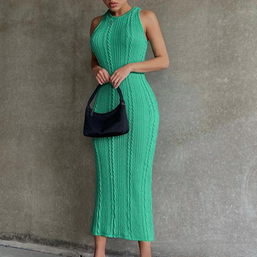 Sexy Autumn Dress Breathable Female Dresses Lady Dress Sleeveless Bodycon Casual Skin-friendly Long Dress Party Elegant Dresses - Executive-Skincare