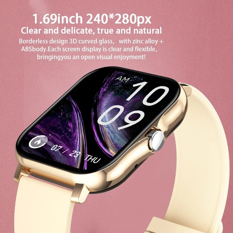 2022 New Women Smart watch Men 1.69&quot; Color Screen Full touch Fitness Tracker Bluetooth Call Smart Clock Ladies Smart Watch Women - Executive-Skincare