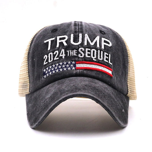 Hot Trump 2024 American Presidential Hat Make America Great Again Hat Donald Trump Republican Hat Cap MAGA Embroidered Mesh Cap - Executive-Skincare