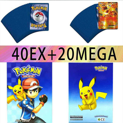 60PCS Pokemon Cards TAKARA TOMY Game VMAX GX EX MEGA English Trading Booster Box Shining Card Kids Collection Battle Toys Gift - Executive-Skincare