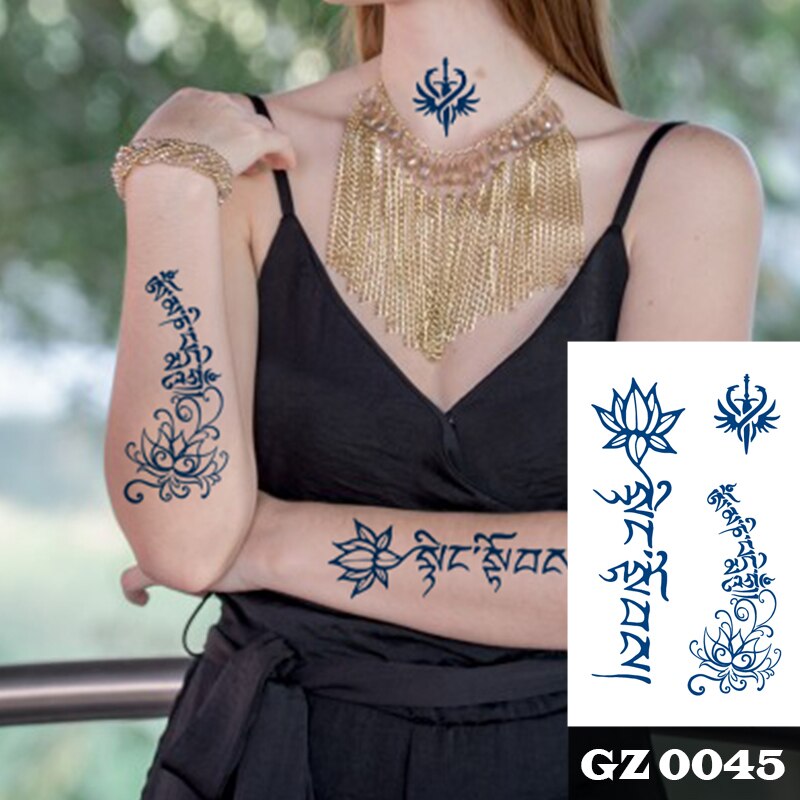 1Pcs Ink Juice Butterfly Text Tattoos Body Art Waterproof Temporary Tattoo Sticker For Men Women - Executive-Skincare