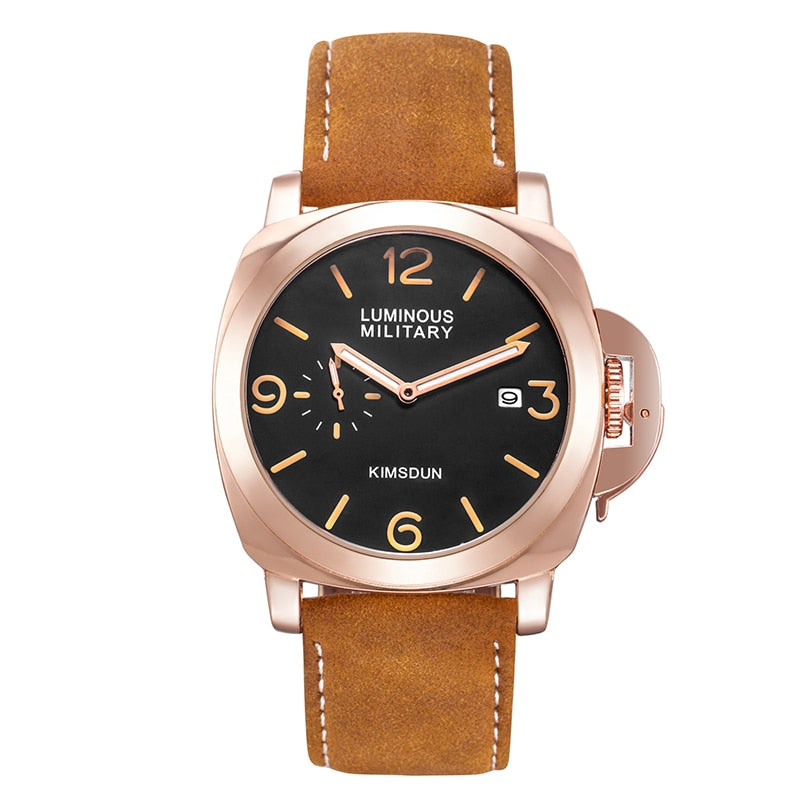 Luxury Top Brand Sport Watch Men Waterproof Quartz Brown Leather Military Wrist Watch Men Army Clock Male relojes hombre hodinky - Executive-Skincare