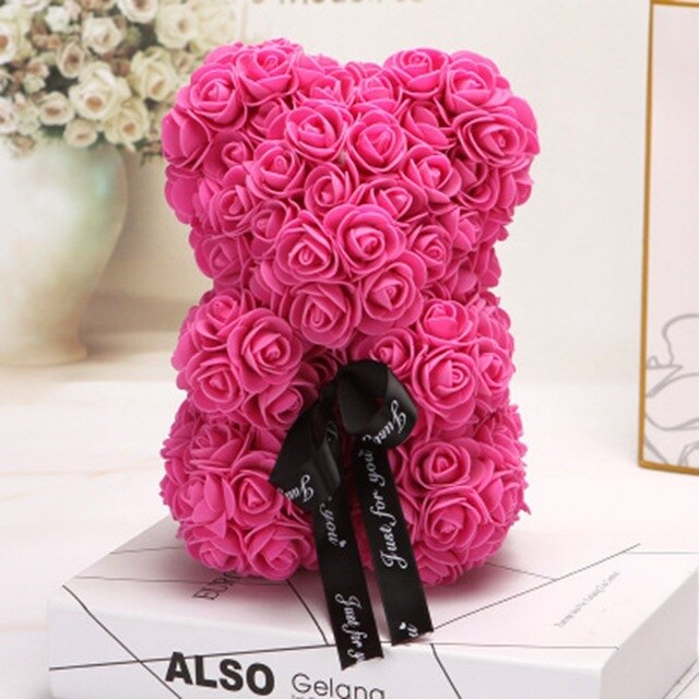 2022 Dropshipping 25cm Rose Bear Artificial Flower Rose Teddy Bear Mothers Valentine&#39;s Day Christmas Birthday Gift Wedding Decor - Executive-Skincare