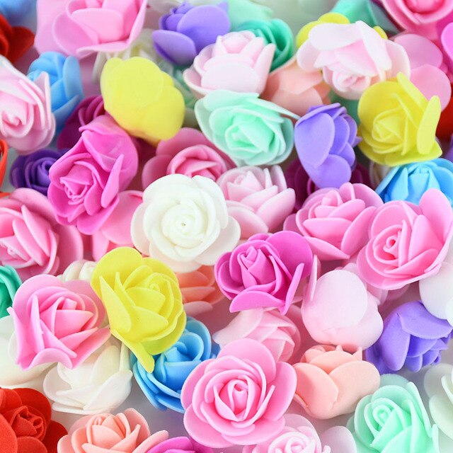 50/100/200 Pieces Artificial Flowers 3CM PE Teddy of Bear Roses Head Wedding Decoration Immortal Blossoms Valentine&#39;s Day Gifts - Executive-Skincare