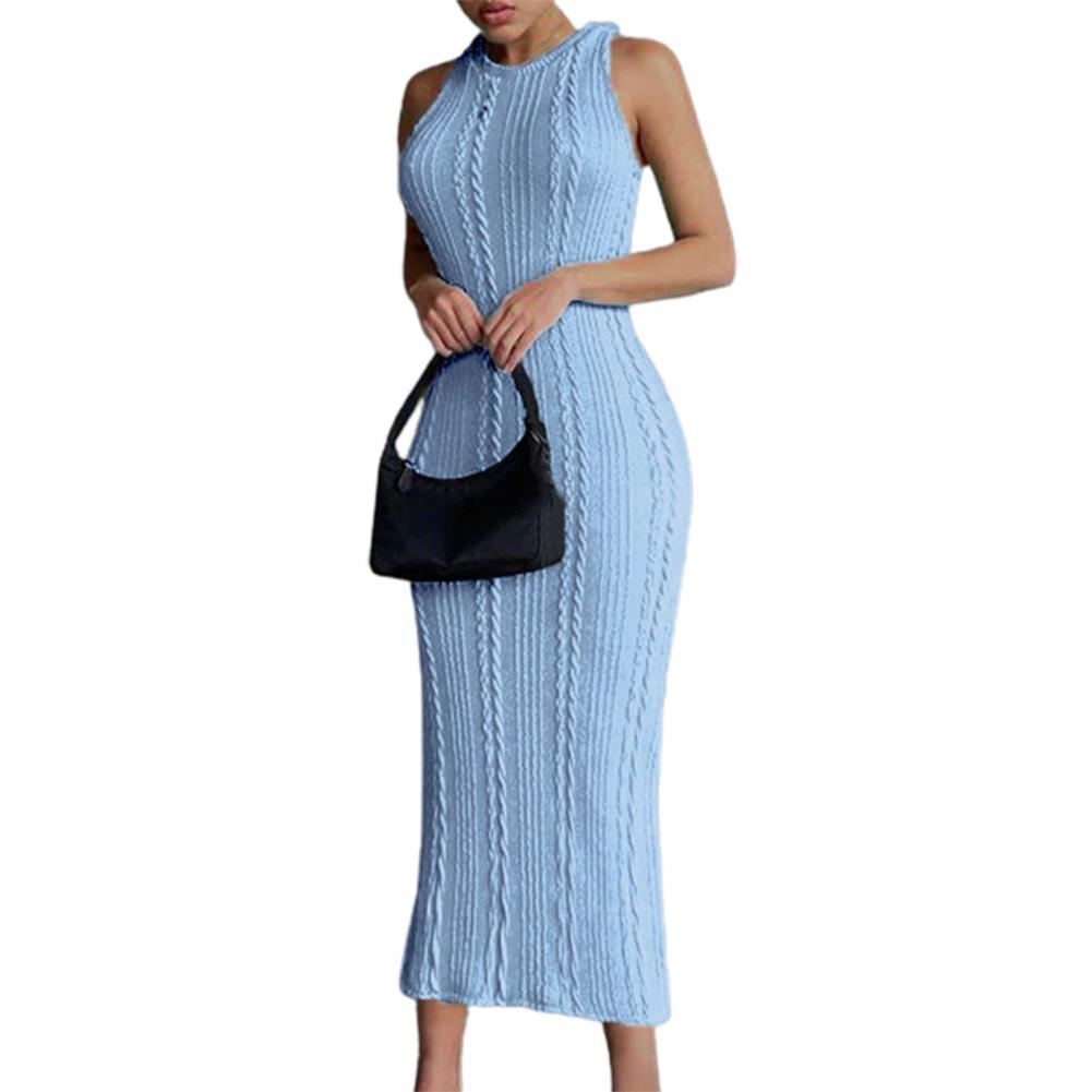 Sexy Autumn Dress Breathable Female Dresses Lady Dress Sleeveless Bodycon Casual Skin-friendly Long Dress Party Elegant Dresses - Executive-Skincare