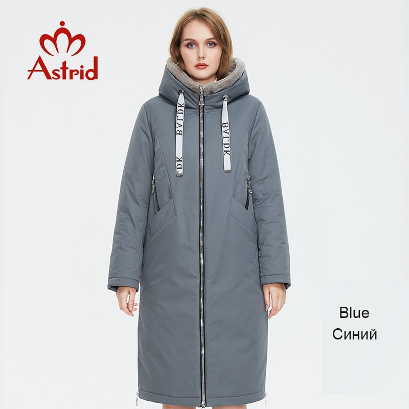 Astrid Women&#39;s winter parka Long Casual Hooded fur mink down Minimalist style jackets for women coat plus size parkas  AT-10089 - Executive-Skincare