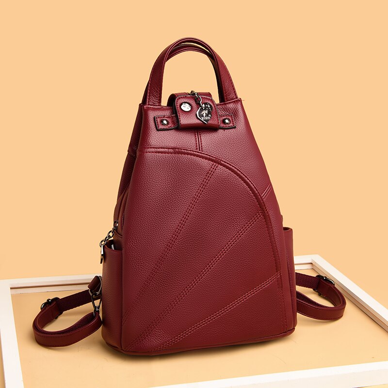 2022 New Women Waterproof Anti-theft Leather Backpacks Bags For Girls Female Shoulder Bag Multifunction Travel Backpack Mochilas - Executive-Skincare