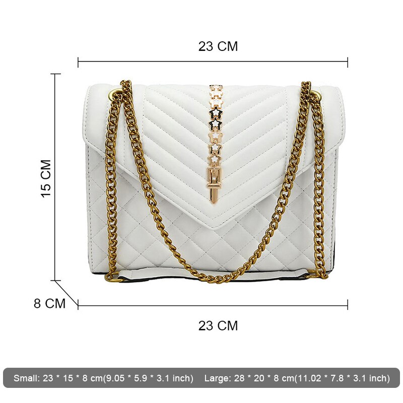 Geestock Women&#39;s Bags Chain Shoulder Bag 2022 New Fashion Woman PU Crossbody Bags Flap Rivet Lingge Top-Texture Messenger Bag - Executive-Skincare